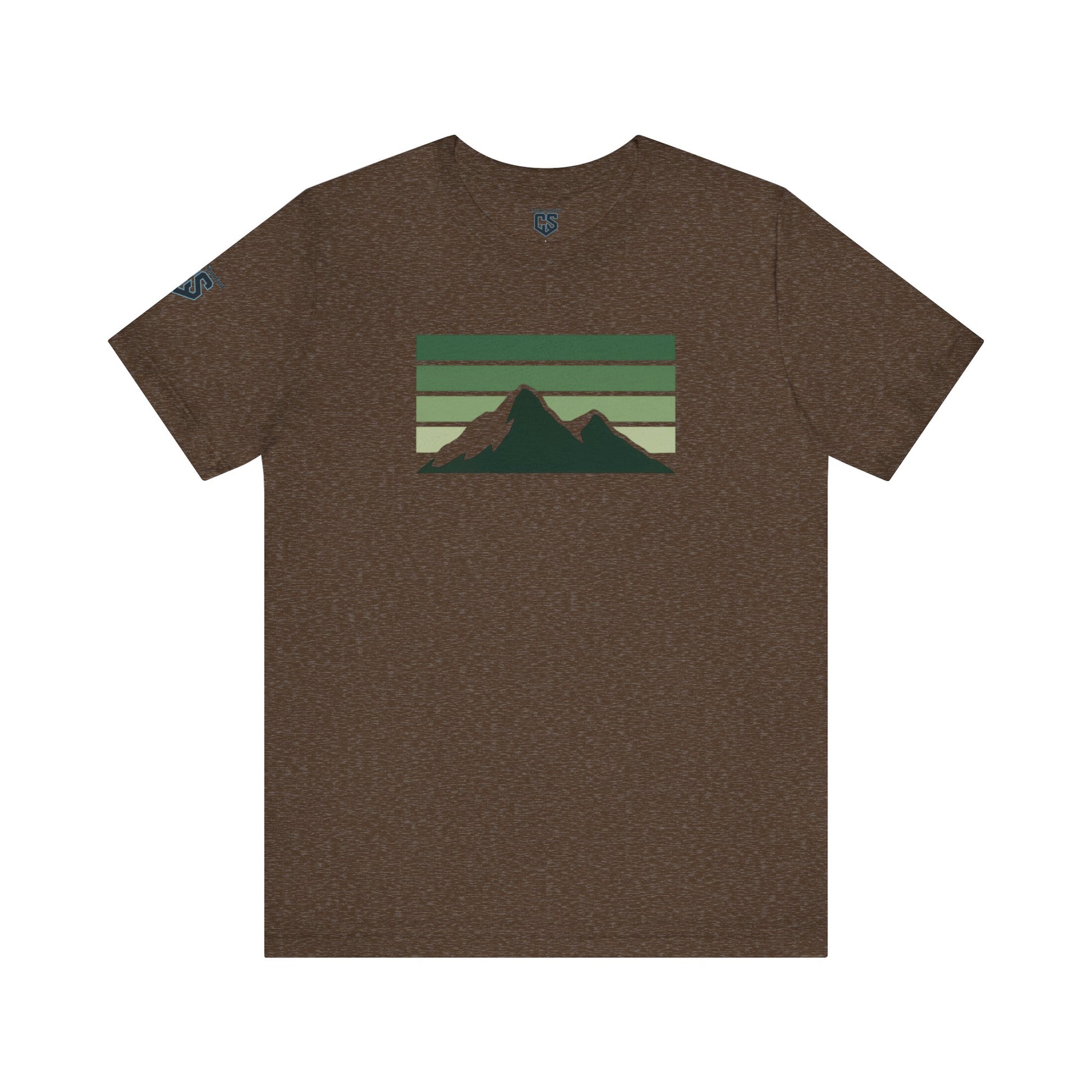 Cascade Lines Tee – Earth-Tone Mountain Stripe Shirt