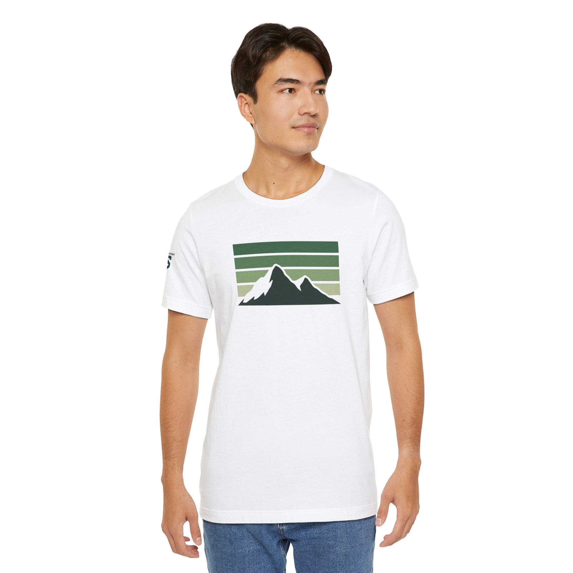Cascade Lines Tee – Earth-Tone Mountain Stripe Shirt