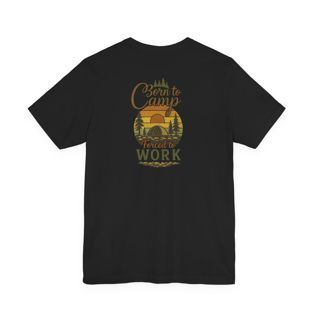 Born to Camp Tee – Retro Tent Sunset Outdoors Shirt