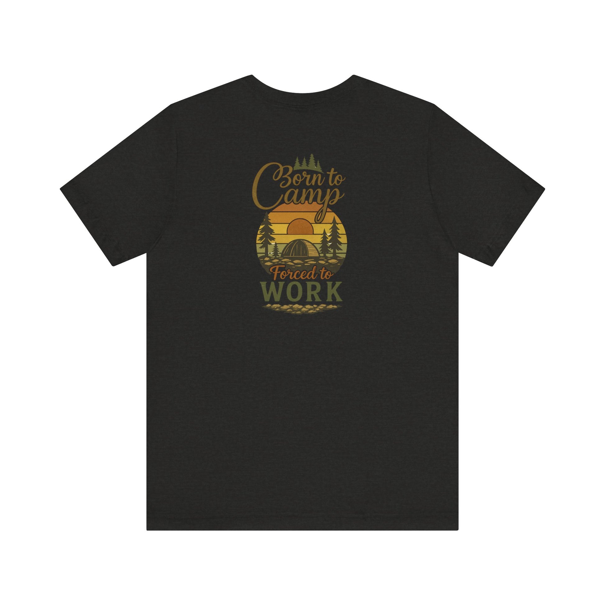 Born to Camp Tee – Retro Tent Sunset Outdoors Shirt