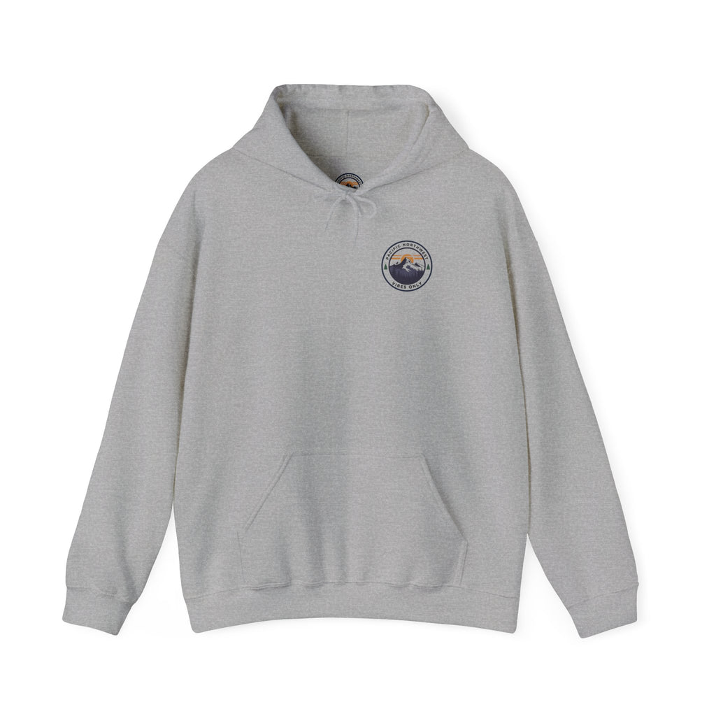 Pacific Northwest Vibes Hooded Sweatshirt | Cozy Unisex Hoodie for Adventure Lovers, Outdoor Lifestyle, Gifts for Nature Enthusiasts