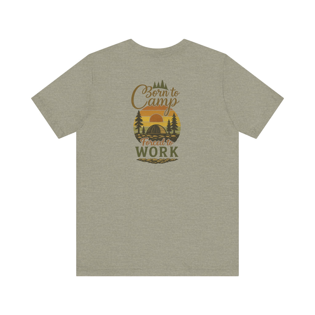 Born to Camp Tee – Retro Tent Sunset Outdoors Shirt