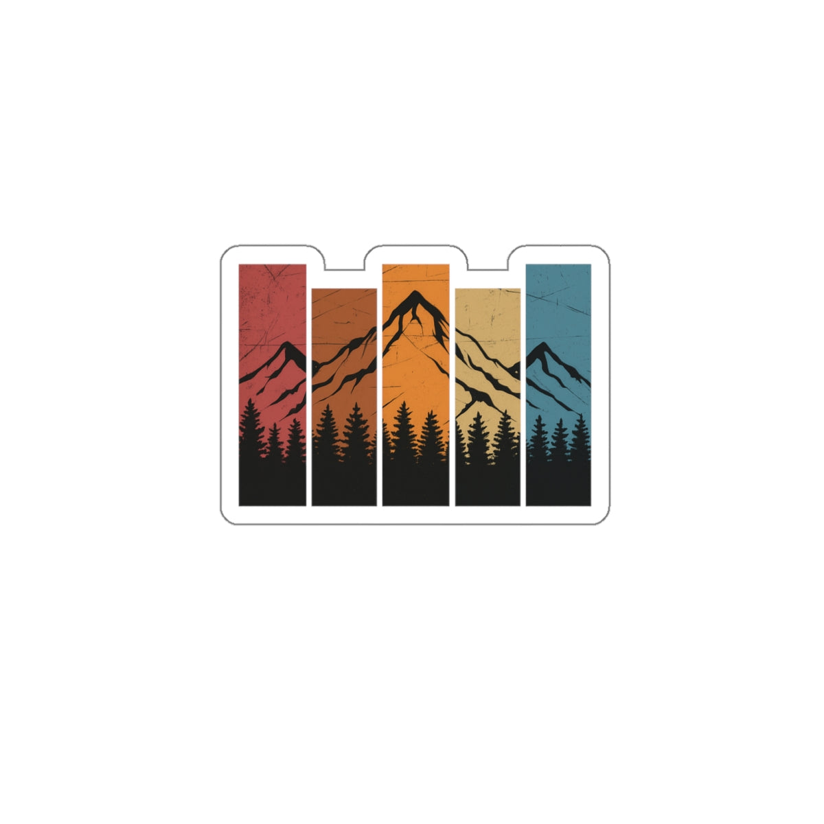 Stacked Peaks Retro Sunset Sticker