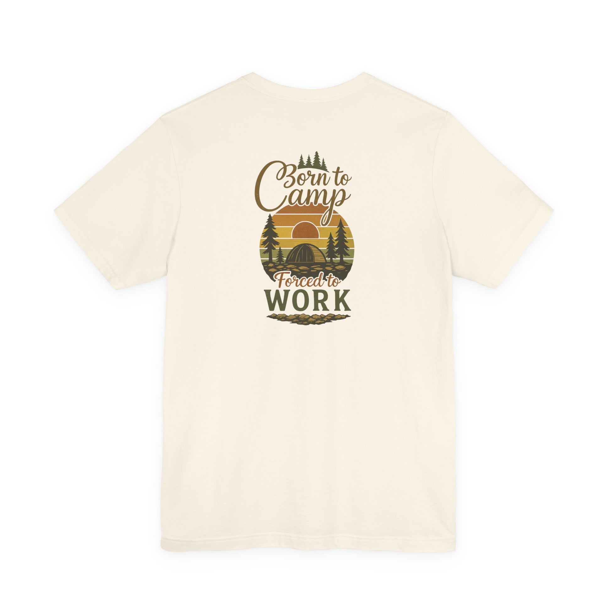 Born to Camp Tee – Retro Tent Sunset Outdoors Shirt