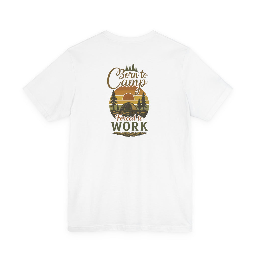Born to Camp Tee – Retro Tent Sunset Outdoors Shirt