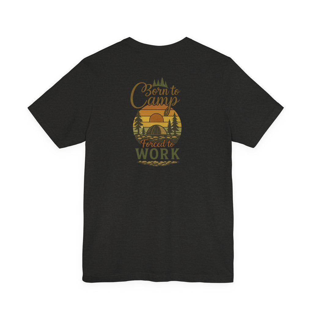 Born to Camp Tee – Retro Tent Sunset Outdoors Shirt