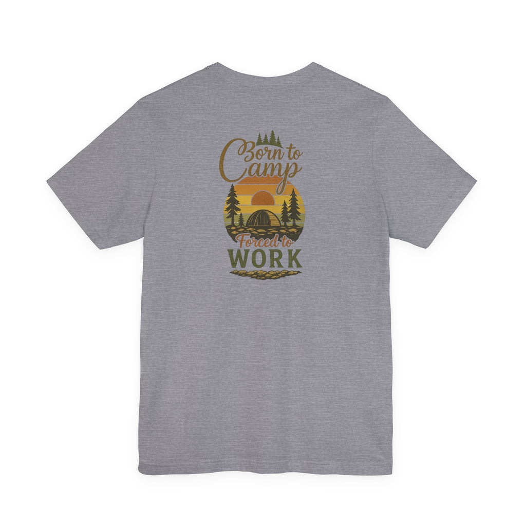 Born to Camp Tee – Retro Tent Sunset Outdoors Shirt