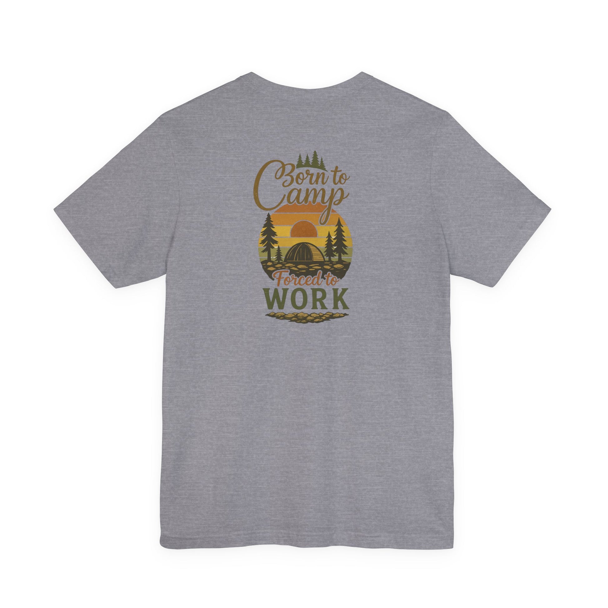 Born to Camp Tee – Retro Tent Sunset Outdoors Shirt