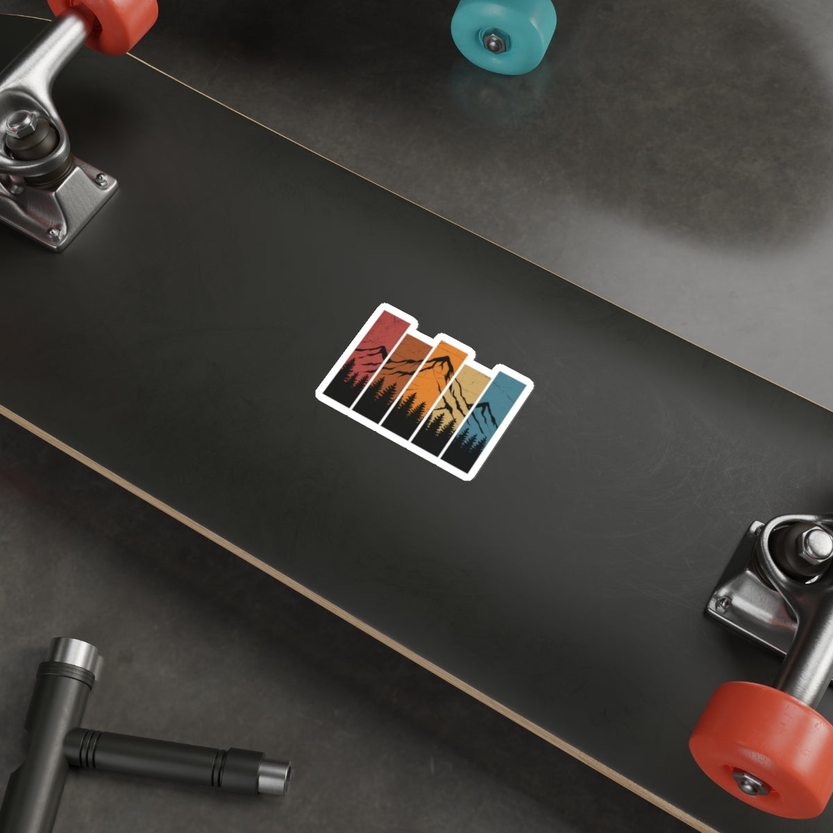 Stacked Peaks Retro Sunset Sticker