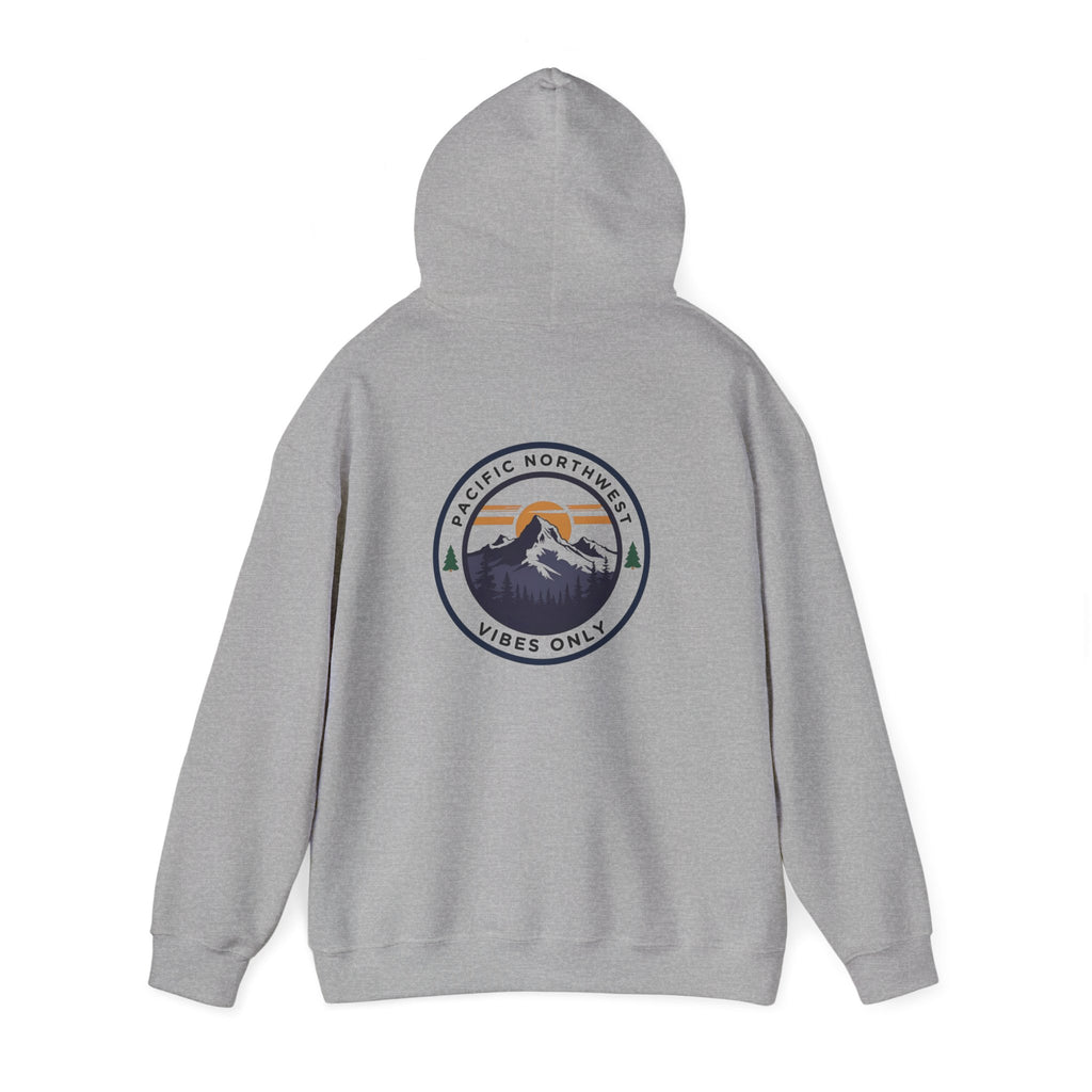 Pacific Northwest Vibes Hooded Sweatshirt | Cozy Unisex Hoodie for Adventure Lovers, Outdoor Lifestyle, Gifts for Nature Enthusiasts
