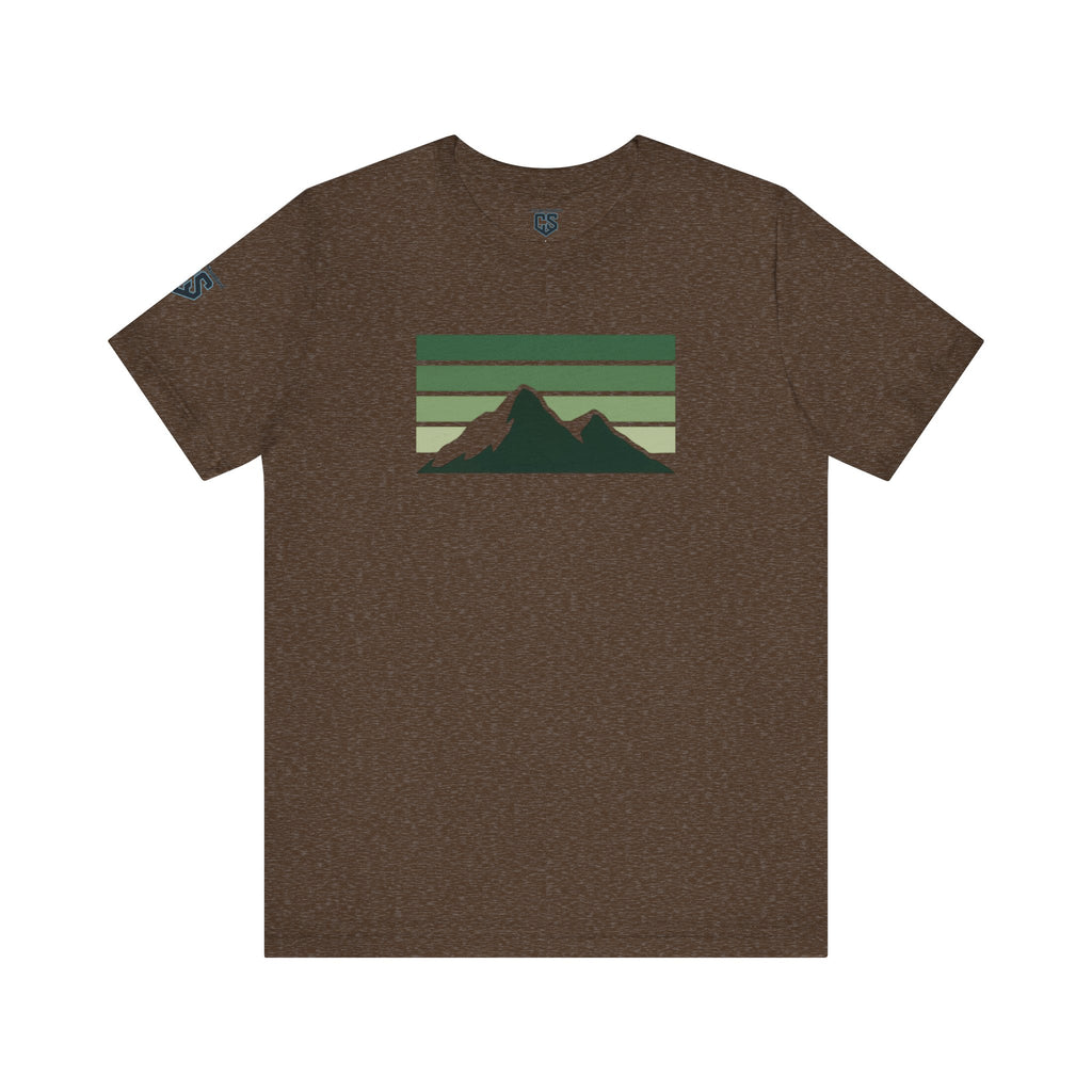 Cascade Lines Tee – Earth-Tone Mountain Stripe Shirt