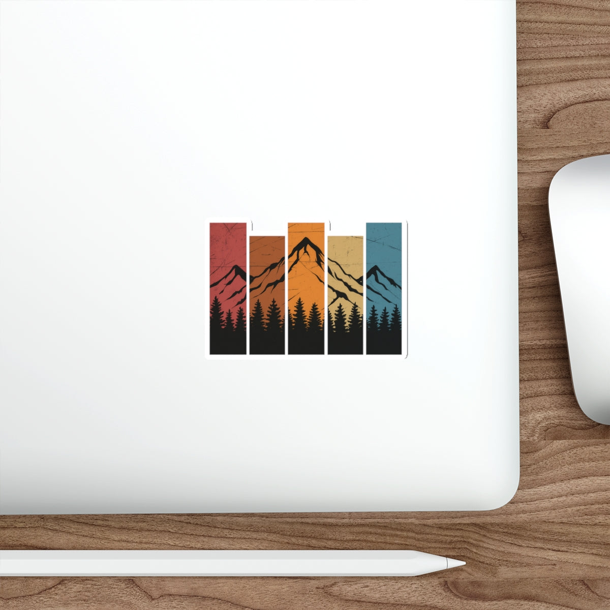 Stacked Peaks Retro Sunset Sticker