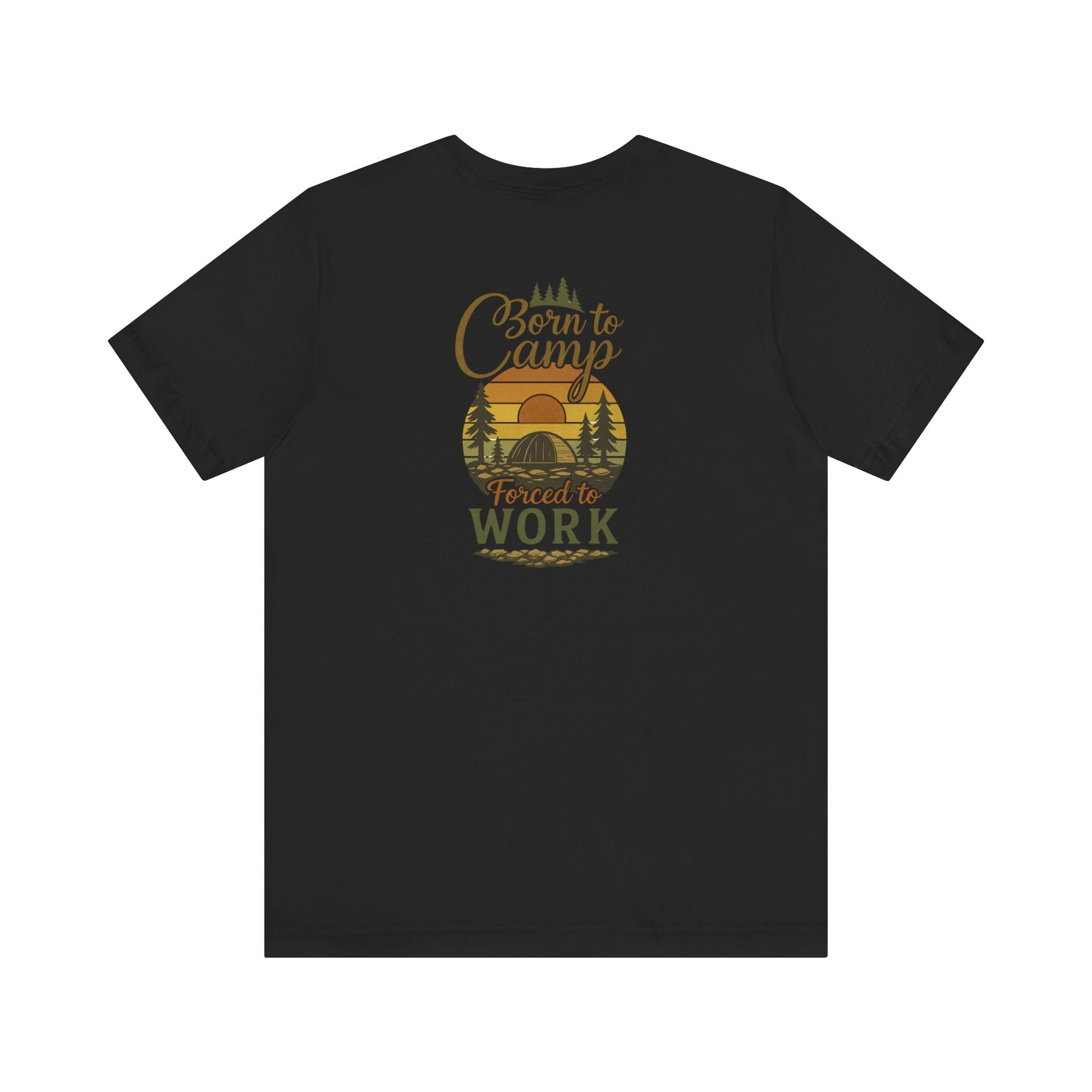 Born to Camp Tee – Retro Tent Sunset Outdoors Shirt