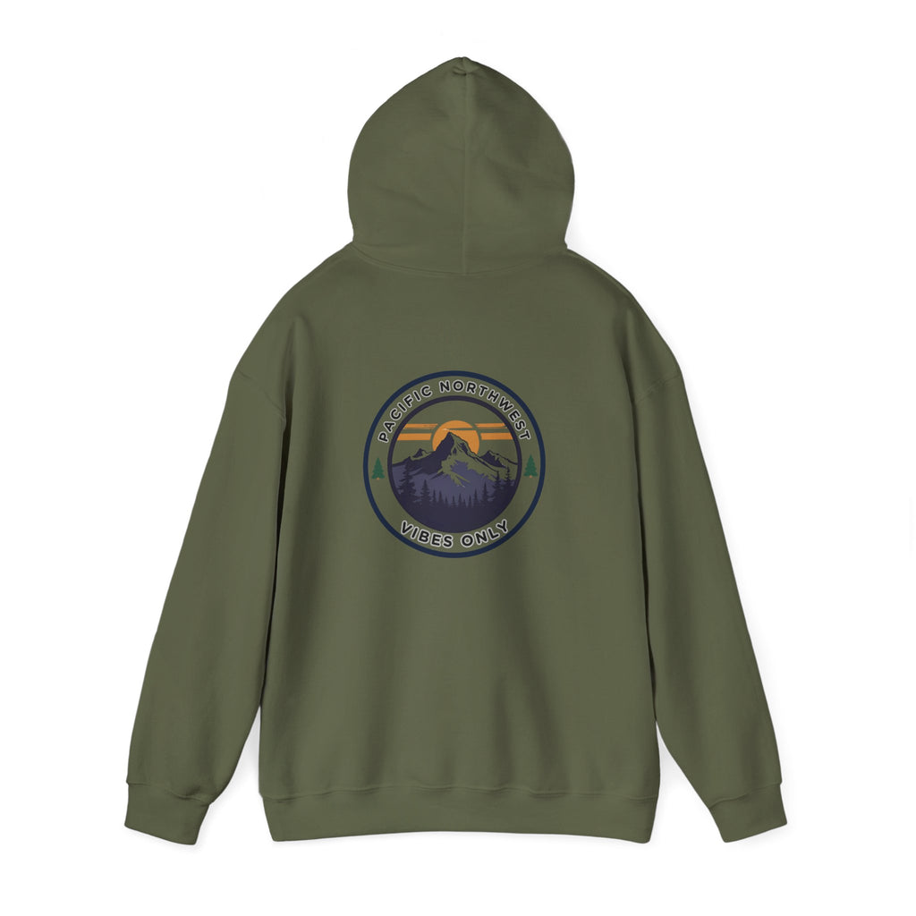 Pacific Northwest Vibes Hooded Sweatshirt | Cozy Unisex Hoodie for Adventure Lovers, Outdoor Lifestyle, Gifts for Nature Enthusiasts