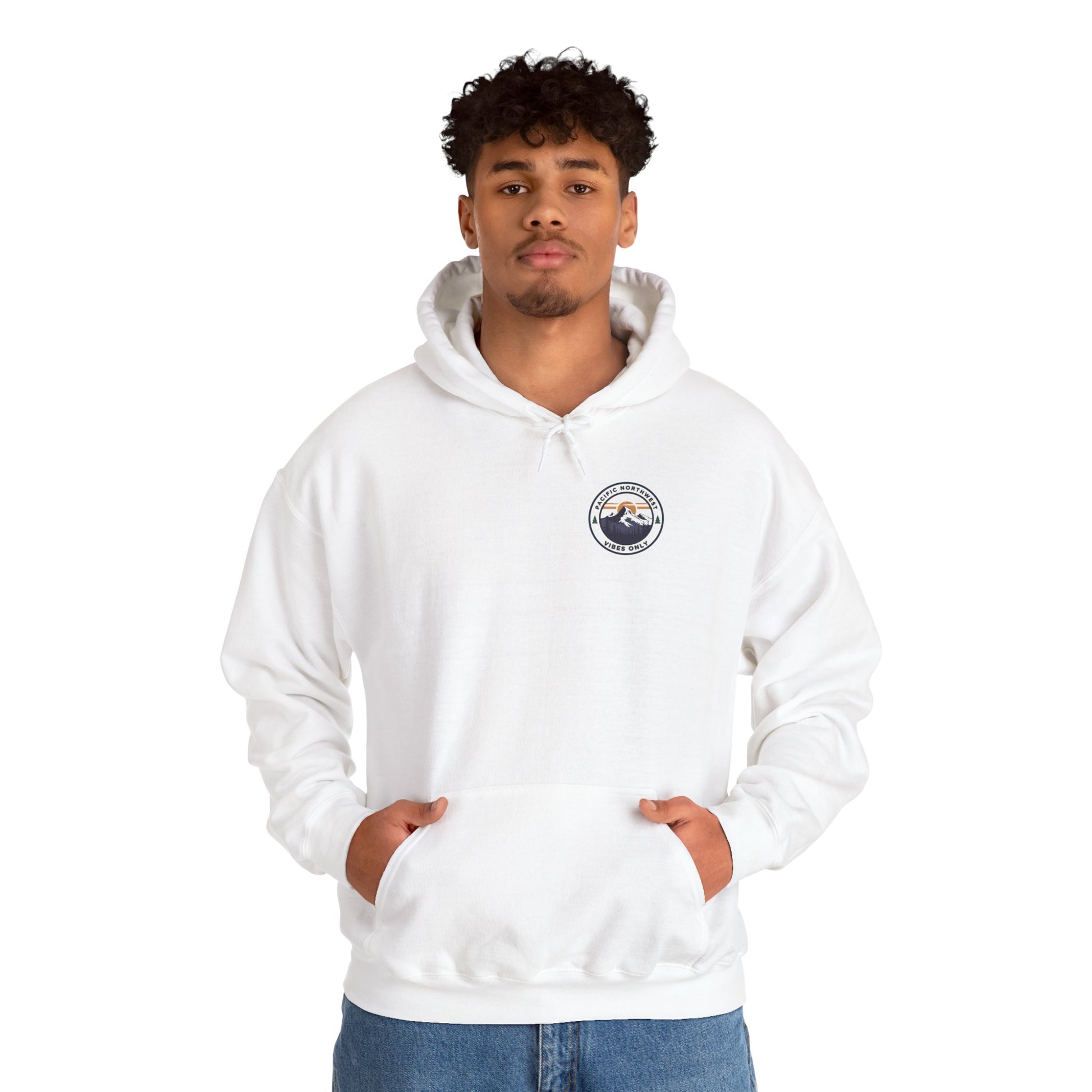 Pacific Northwest Vibes Hooded Sweatshirt | Cozy Unisex Hoodie for Adventure Lovers, Outdoor Lifestyle, Gifts for Nature Enthusiasts