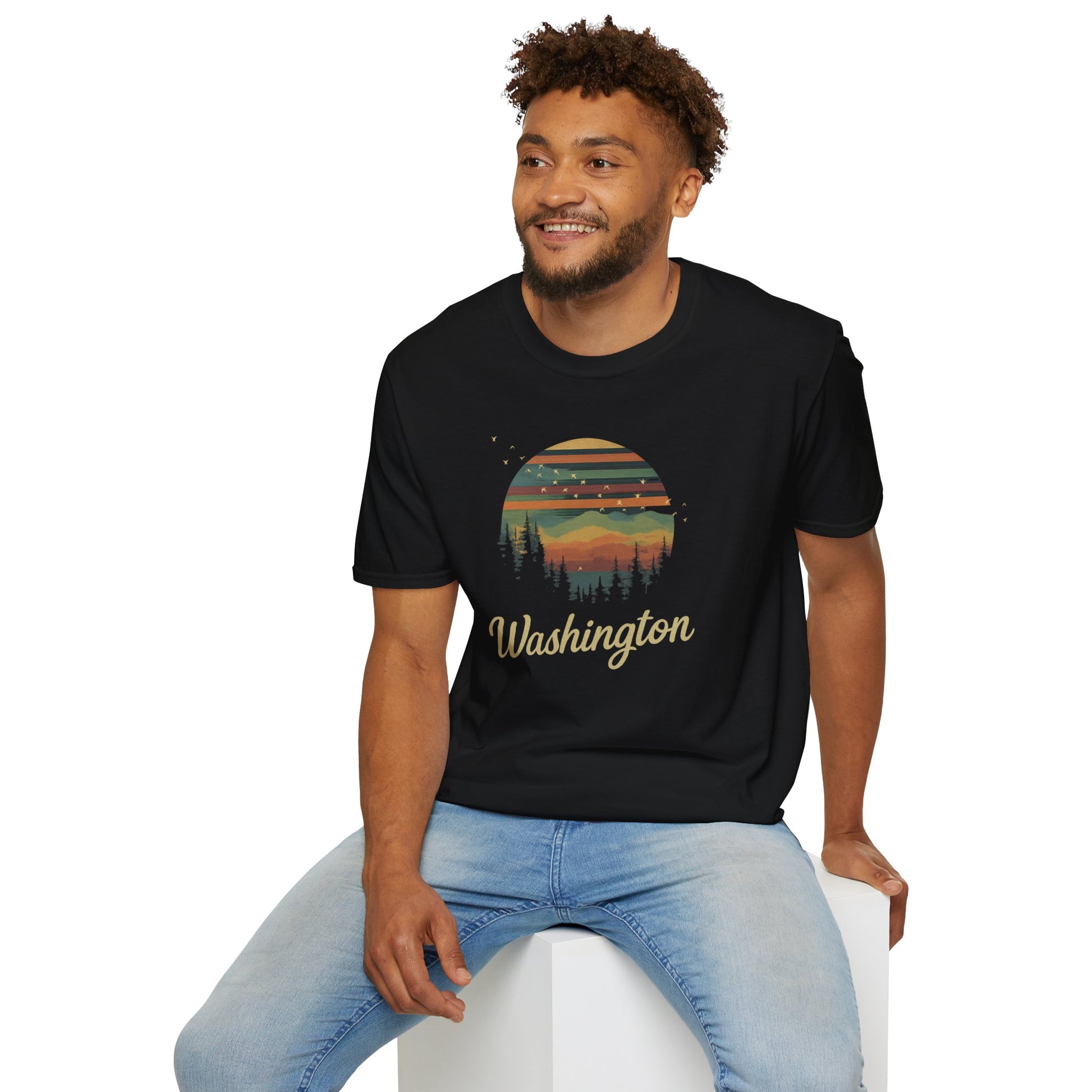 Retro Sunset Washington Tee