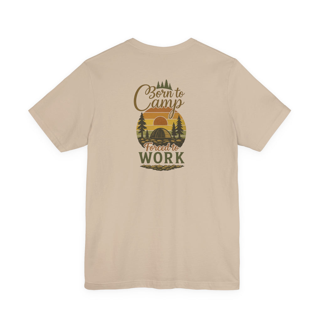 Born to Camp Tee – Retro Tent Sunset Outdoors Shirt