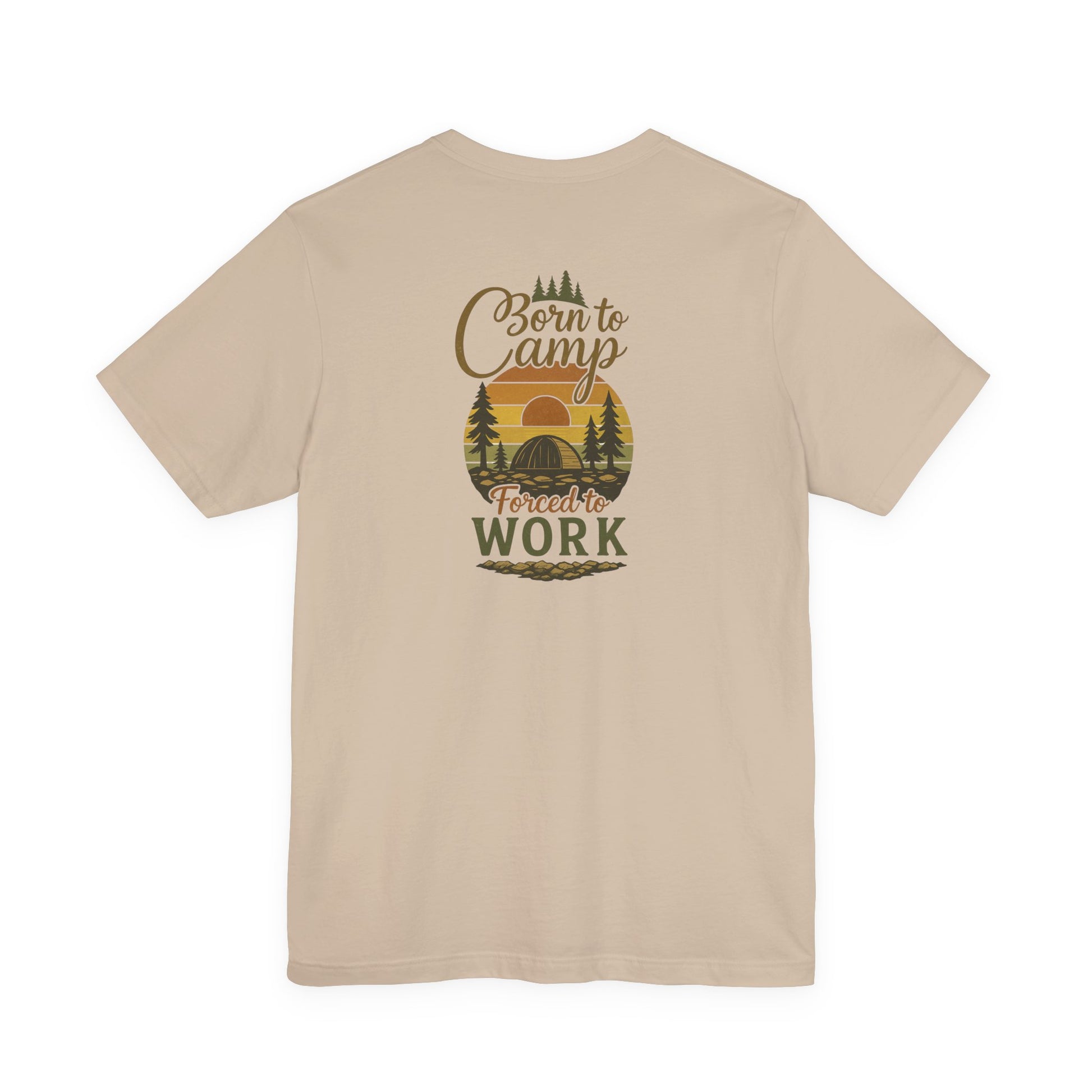 Born to Camp Tee – Retro Tent Sunset Outdoors Shirt