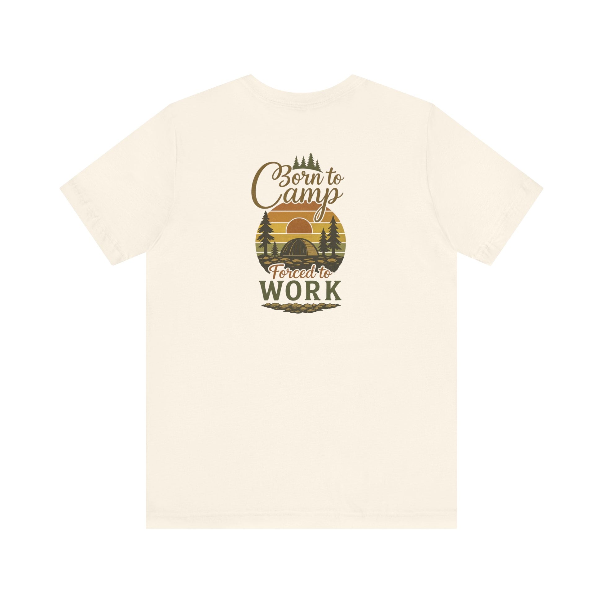 Born to Camp Tee – Retro Tent Sunset Outdoors Shirt