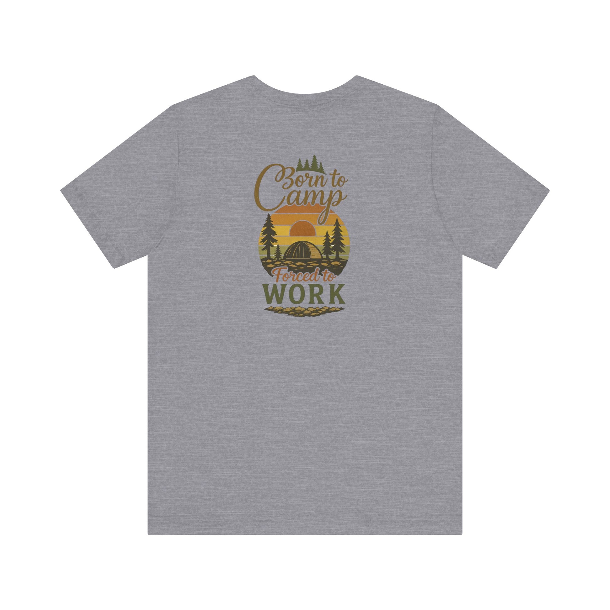 Born to Camp Tee – Retro Tent Sunset Outdoors Shirt