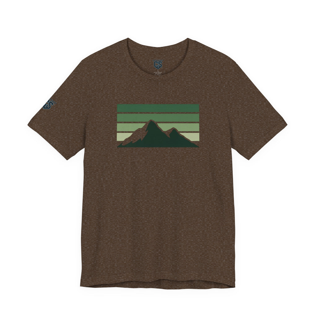 Cascade Lines Tee – Earth-Tone Mountain Stripe Shirt