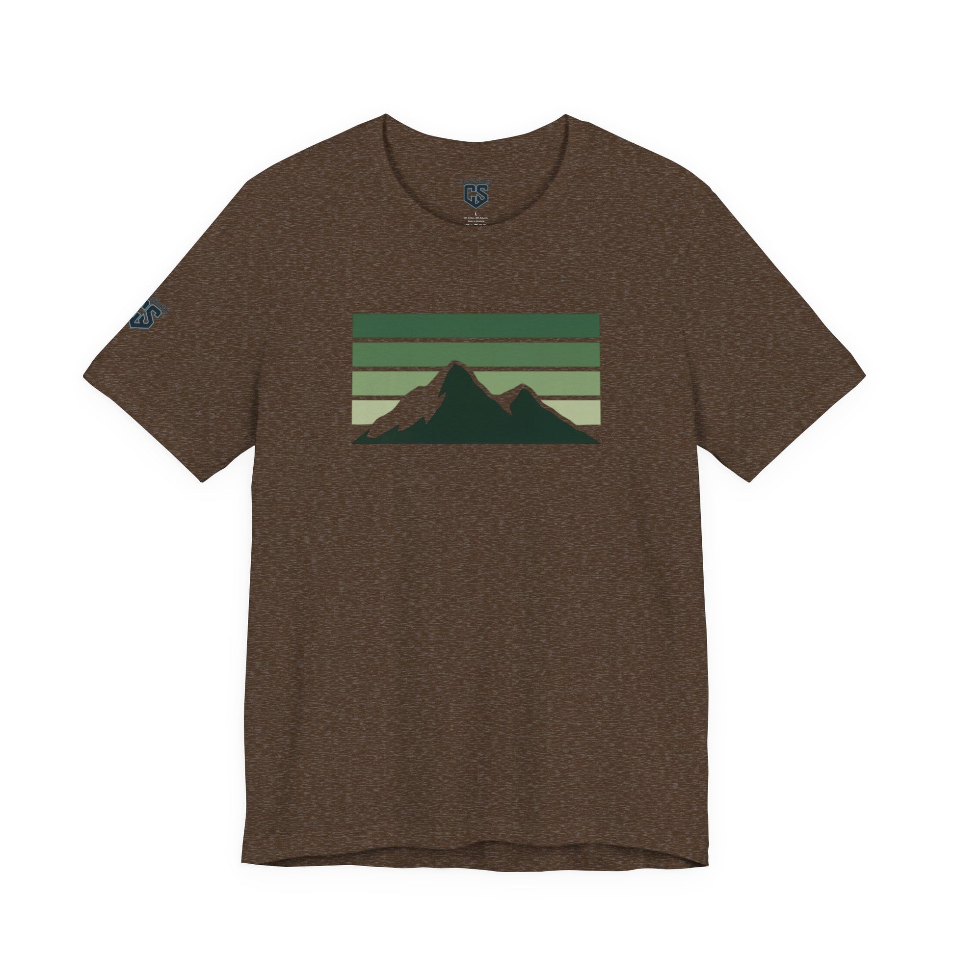 Cascade Lines Tee – Earth-Tone Mountain Stripe Shirt