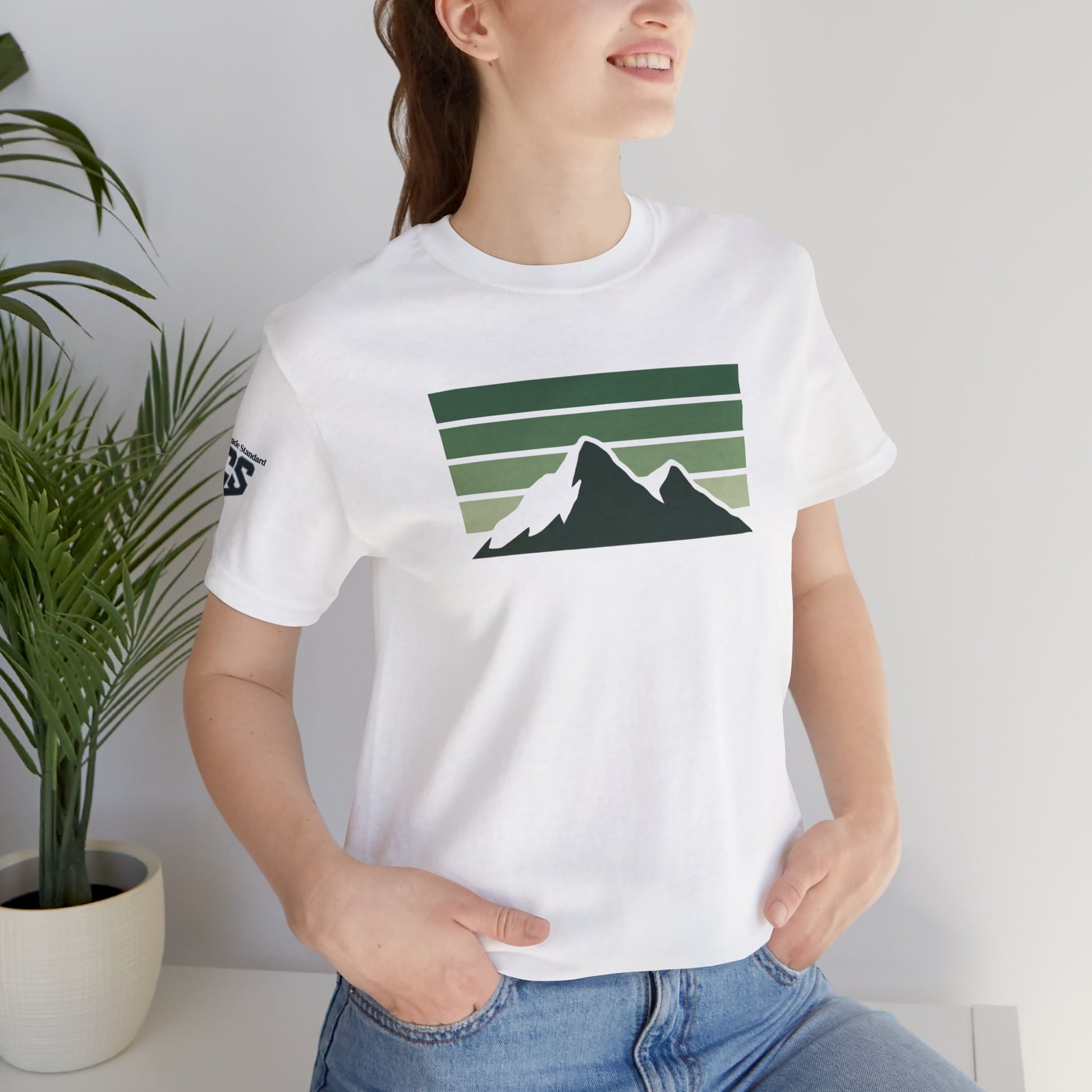Cascade Lines Tee – Earth-Tone Mountain Stripe Shirt