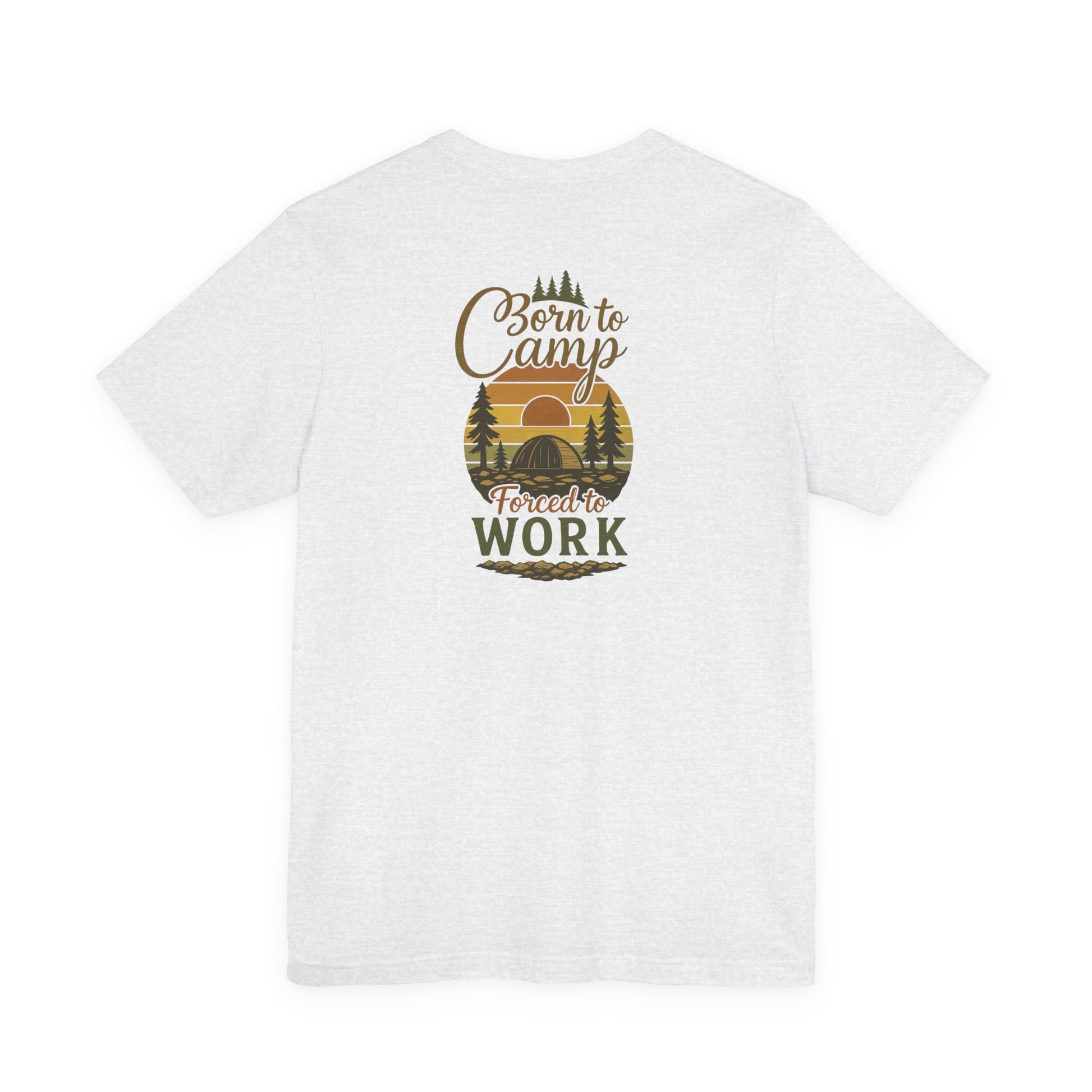 Born to Camp Tee – Retro Tent Sunset Outdoors Shirt
