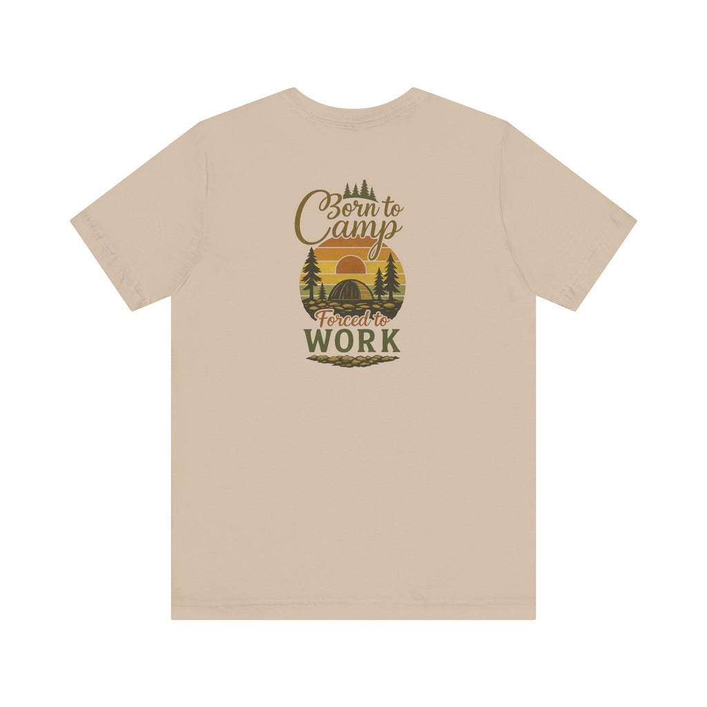 Born to Camp Tee – Retro Tent Sunset Outdoors Shirt