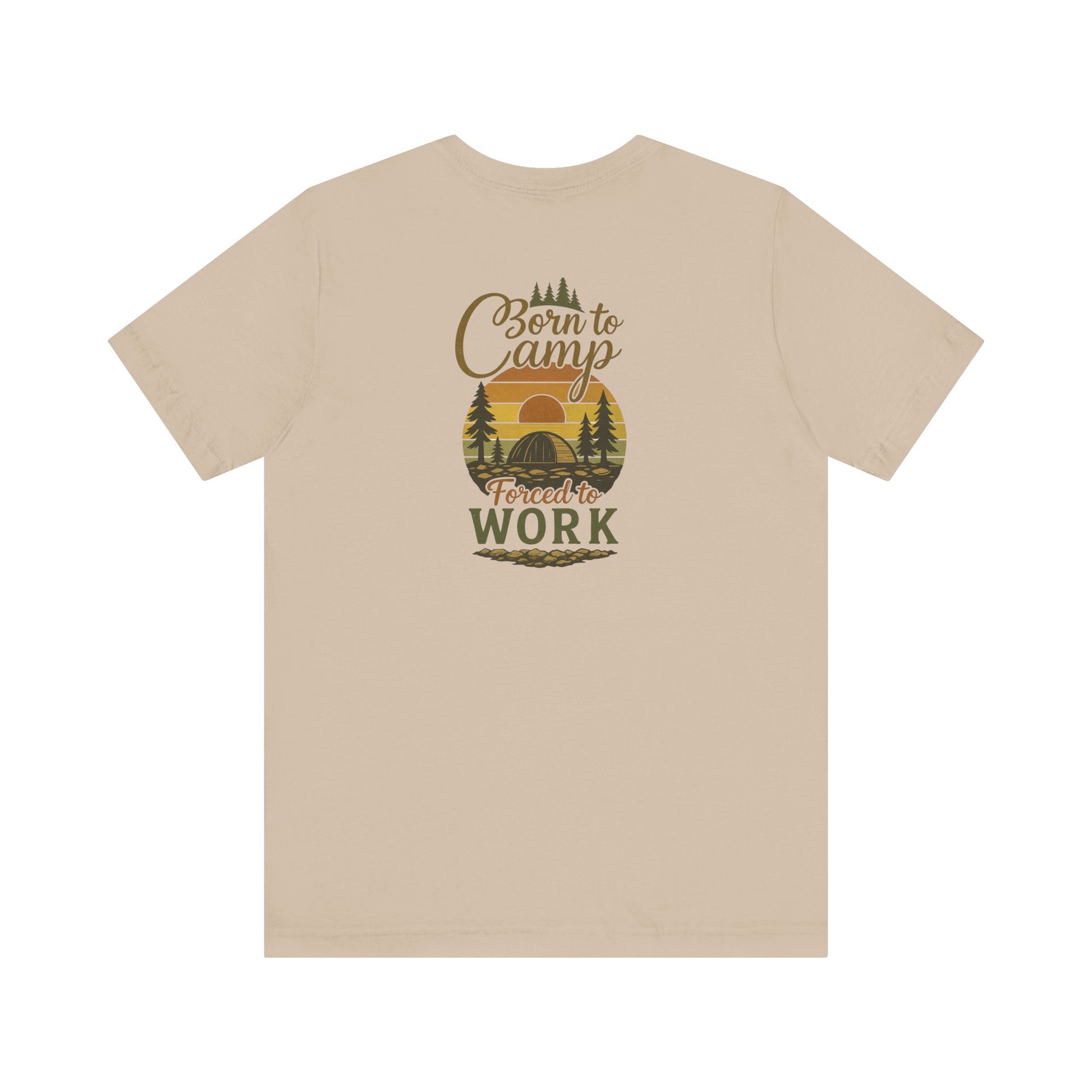 Born to Camp Tee – Retro Tent Sunset Outdoors Shirt