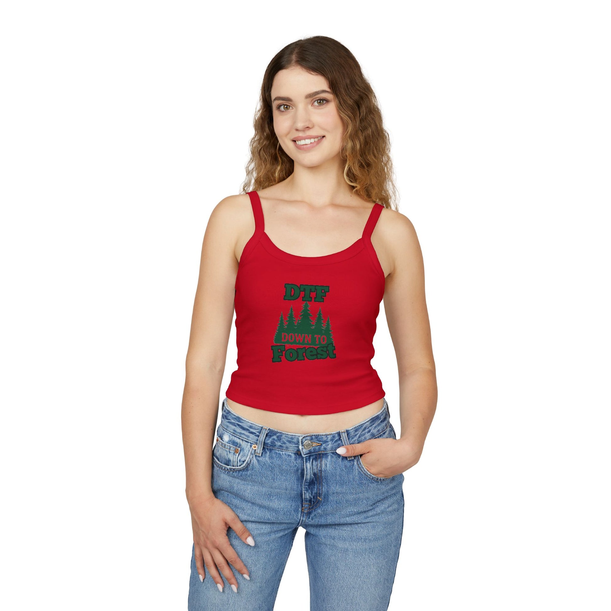 DTF Down to Forest Spaghetti Strap Tank