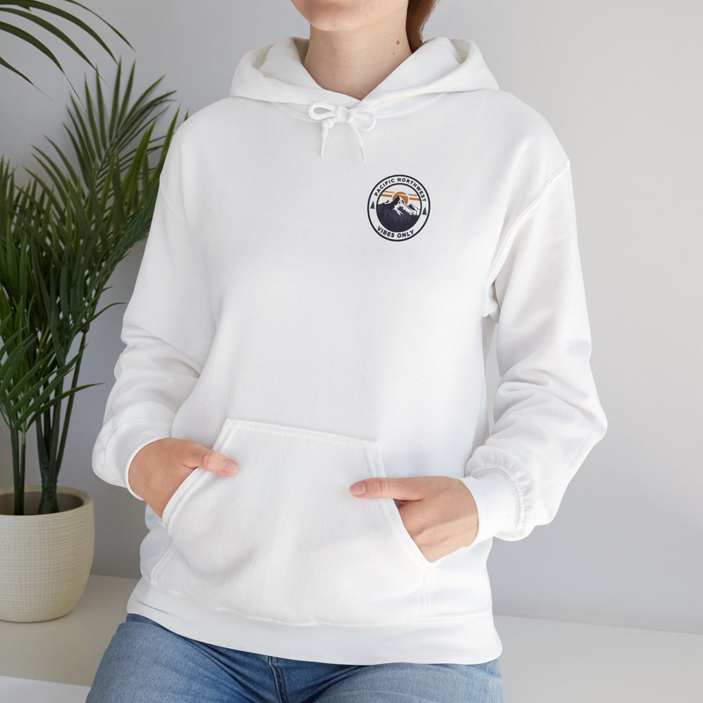 Pacific Northwest Vibes Hooded Sweatshirt | Cozy Unisex Hoodie for Adventure Lovers, Outdoor Lifestyle, Gifts for Nature Enthusiasts