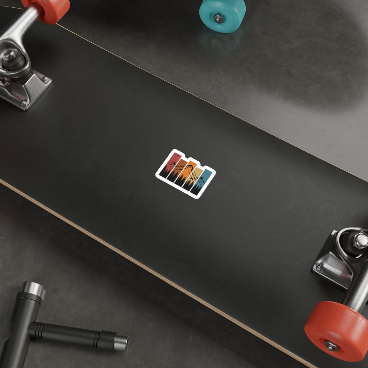 Stacked Peaks Retro Sunset Sticker