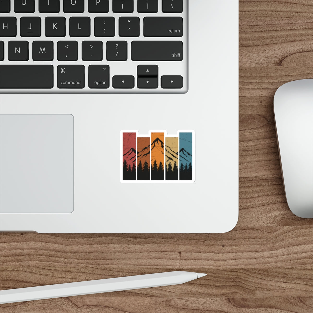 Stacked Peaks Retro Sunset Sticker