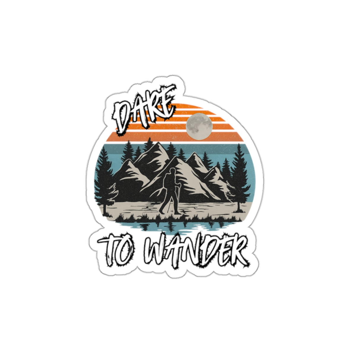 Dare to Wander – Retro Hiker Sticker