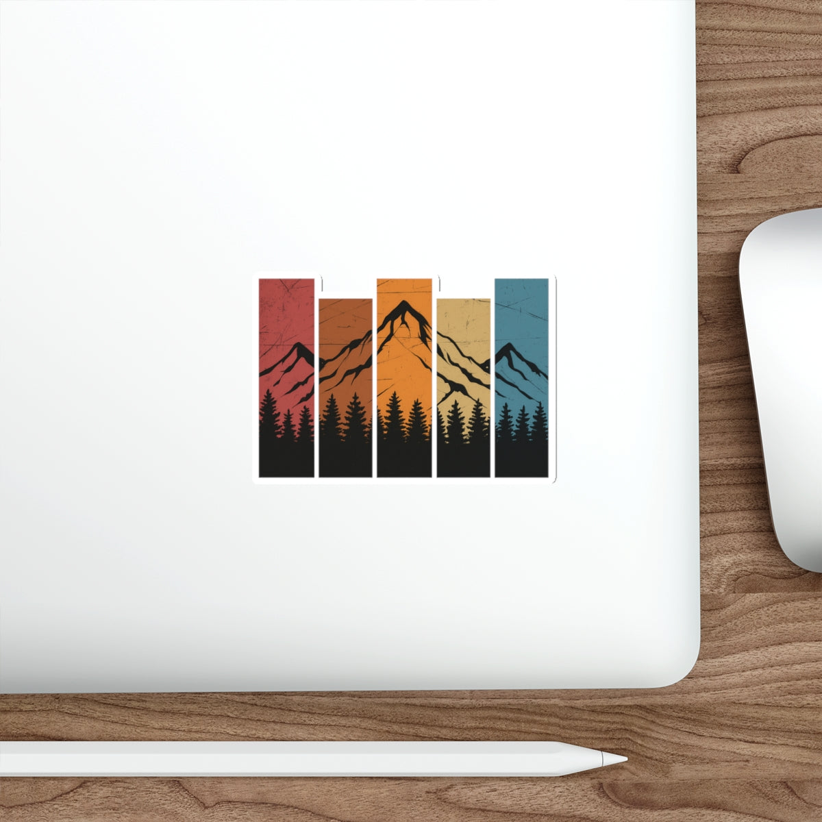 Stacked Peaks Retro Sunset Sticker