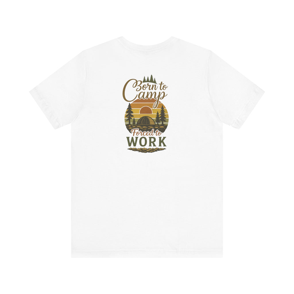 Born to Camp Tee – Retro Tent Sunset Outdoors Shirt
