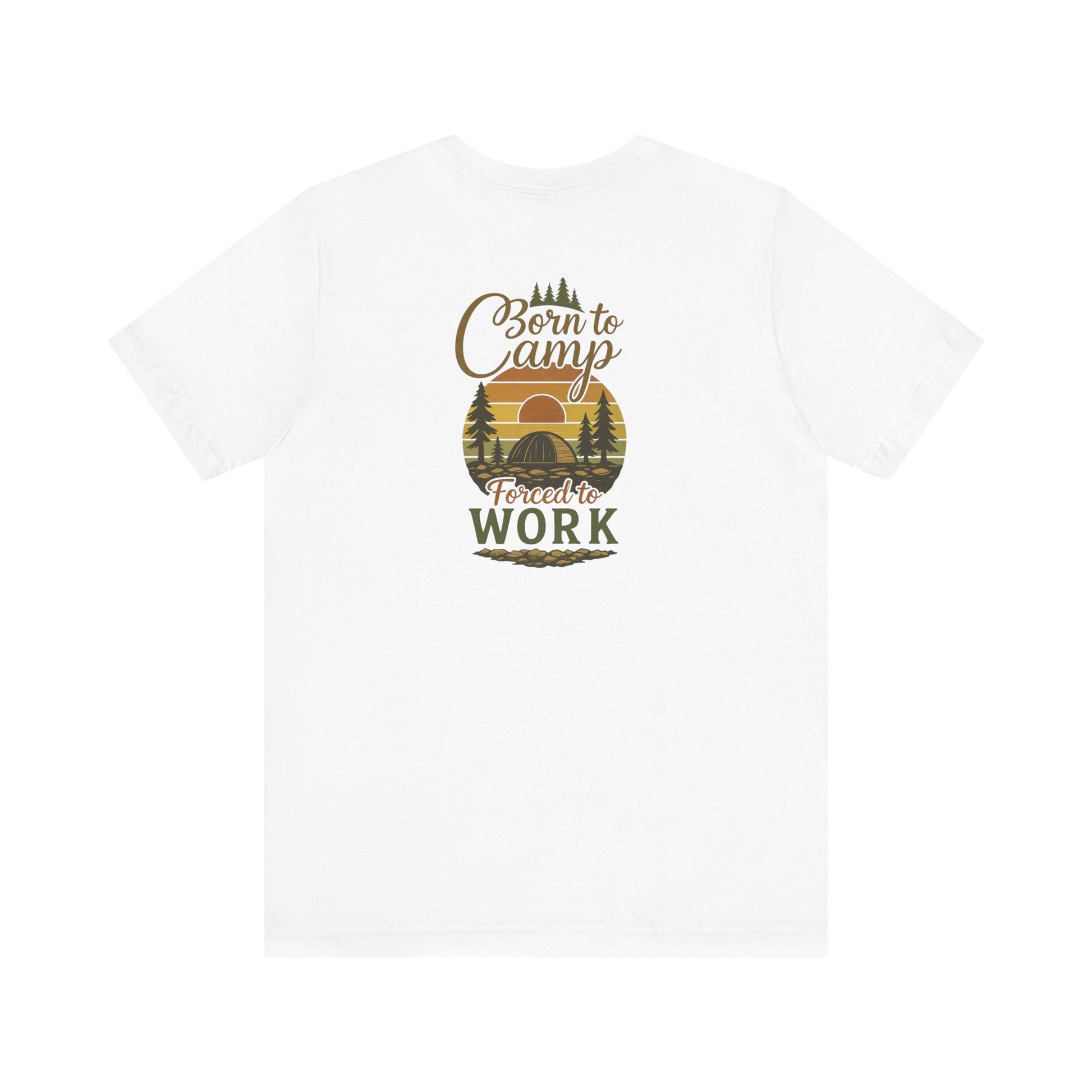 Born to Camp Tee – Retro Tent Sunset Outdoors Shirt